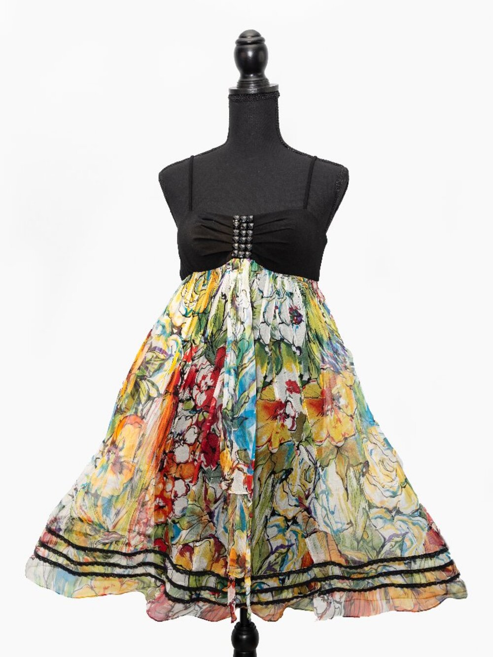 OC by Oleg Cassini - Silk Floral Empire Waist Dress Spring Summer - Size 4